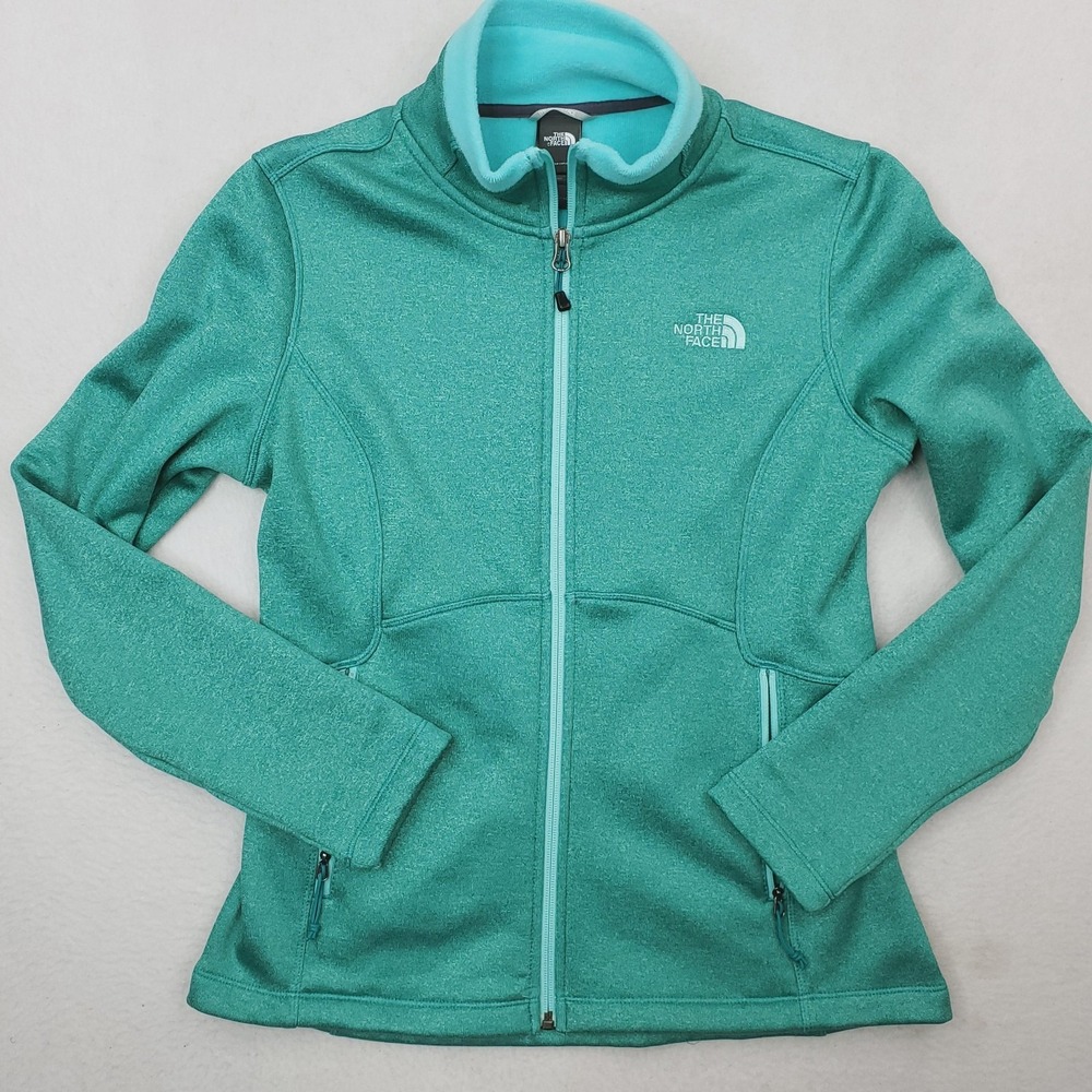 North Face Agave Jacket Womens Medium Green Fleece Lined Softshell Outdoor